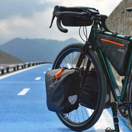 Bicycle pannier bags made of coated polyester oxford