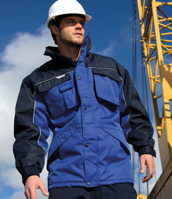 Worker in two-tone polyester oxford safety jacket