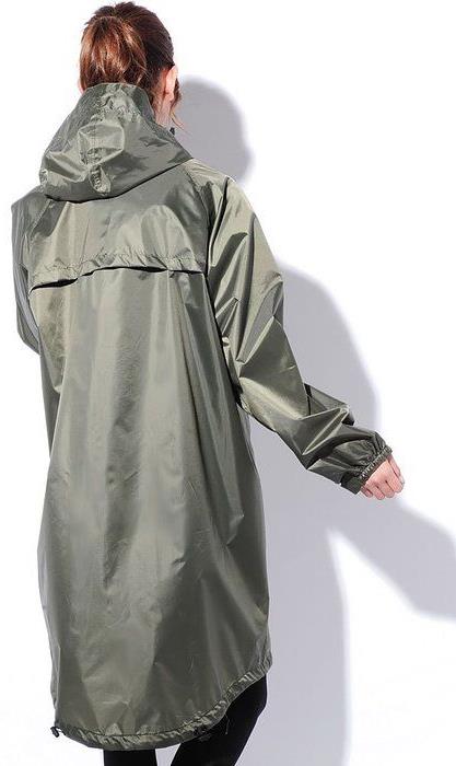 Hooded rain poncho in coated nylon taffeta